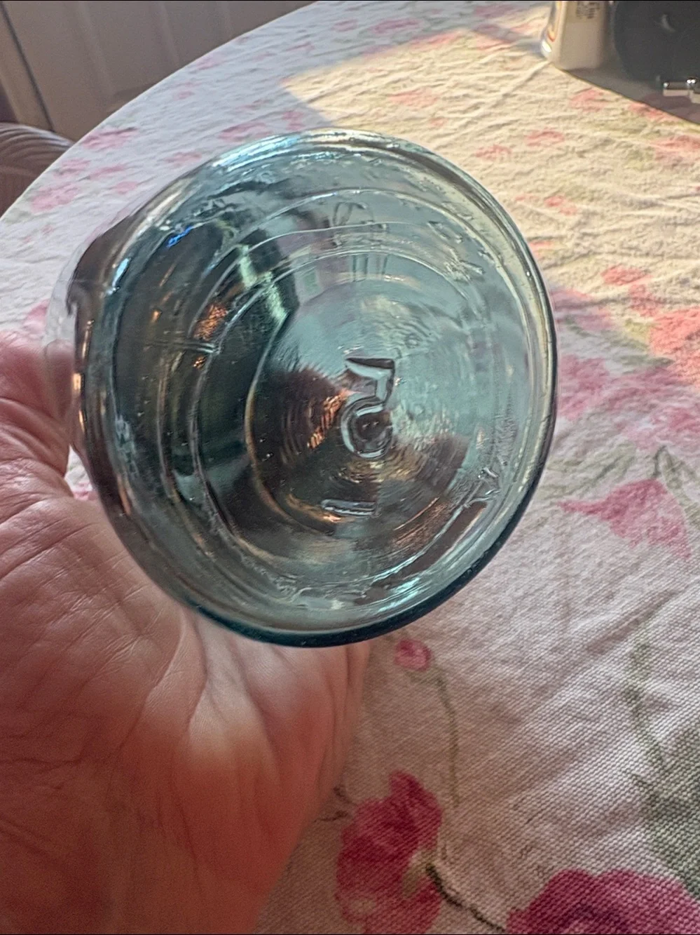 Vintage Blue Aqua Glass Ball Perfect Mason Jar Pint Size Zinc Lid 1910-1923